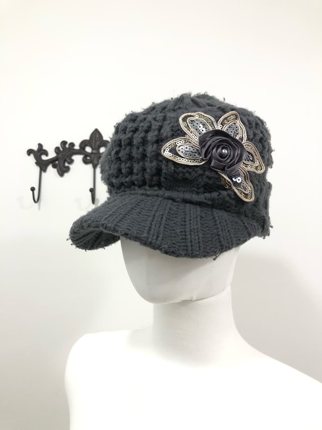 fairy floral embellished knit cap  상품이미지1