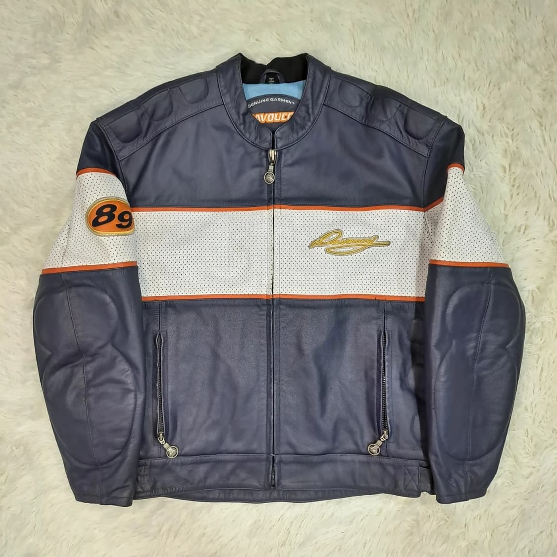 Davoucci 카우 레더 레이싱 자켓 상품이미지2