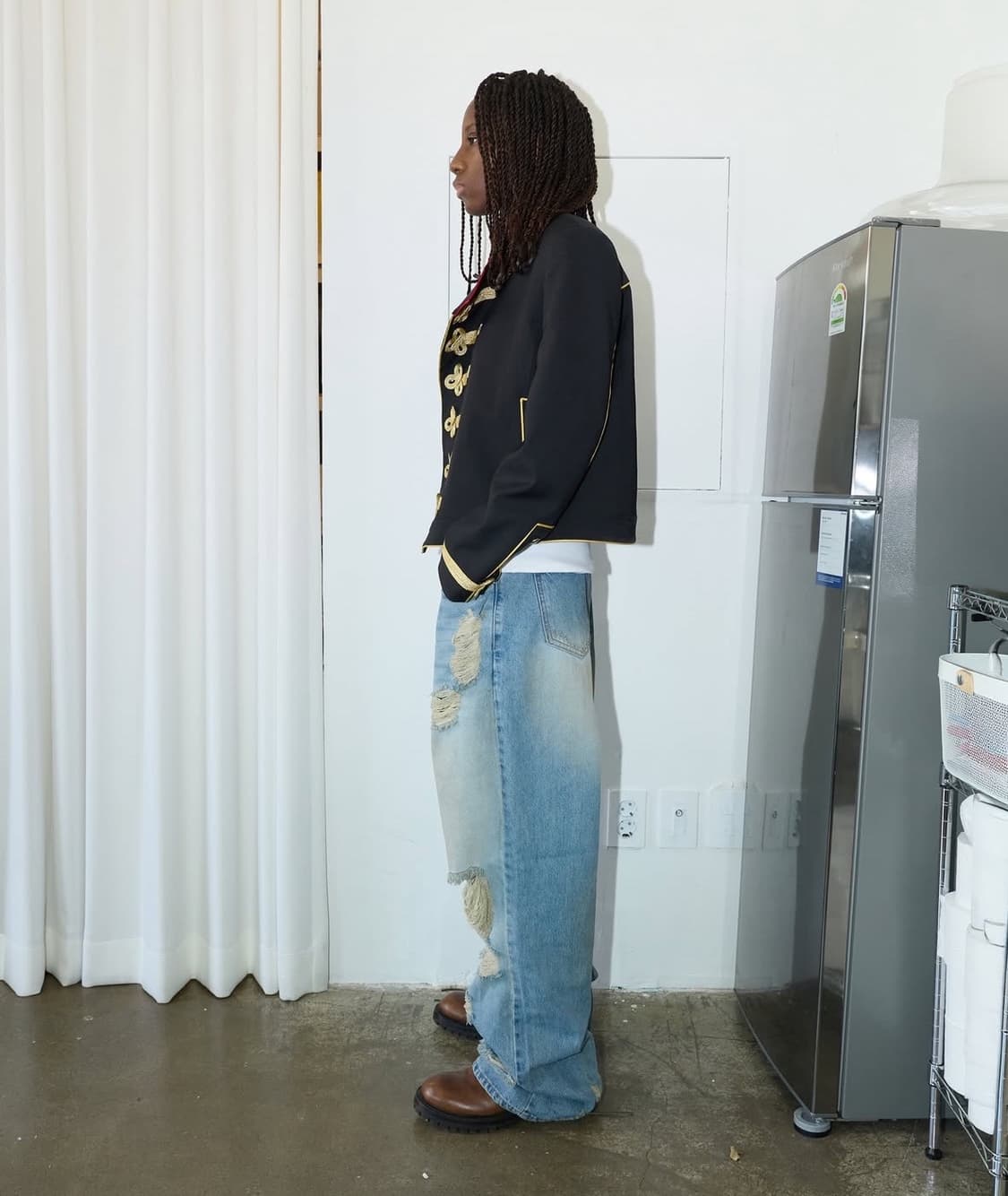 하우스네버다이 마이클잭슨 스타일 크롭기장 나폴레옹  자켓 상품이미지2