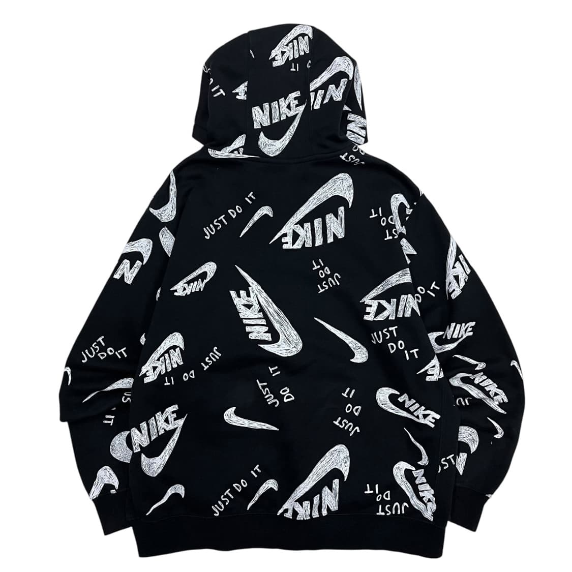 나이키 드로잉 패턴 블랙 후드 XL 상품이미지3
