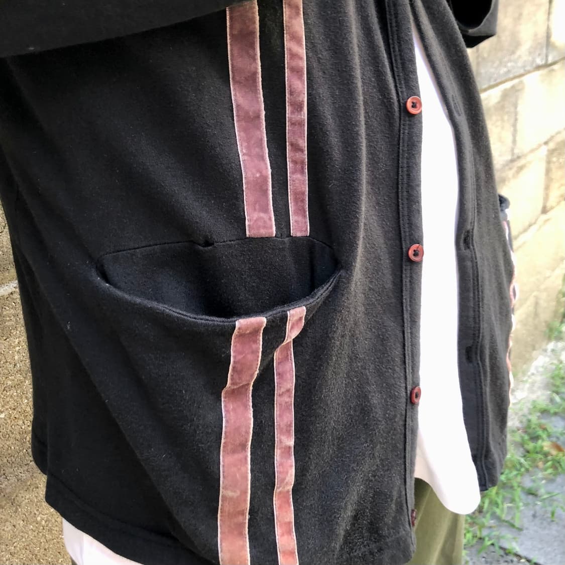 Beams velvet striped cardigan 상품이미지3