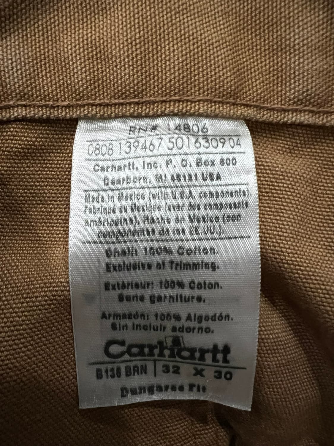 (32X30)칼하트 더블니 워크팬츠 B136BRN 칼하트브라운 던거리핏 상품이미지4