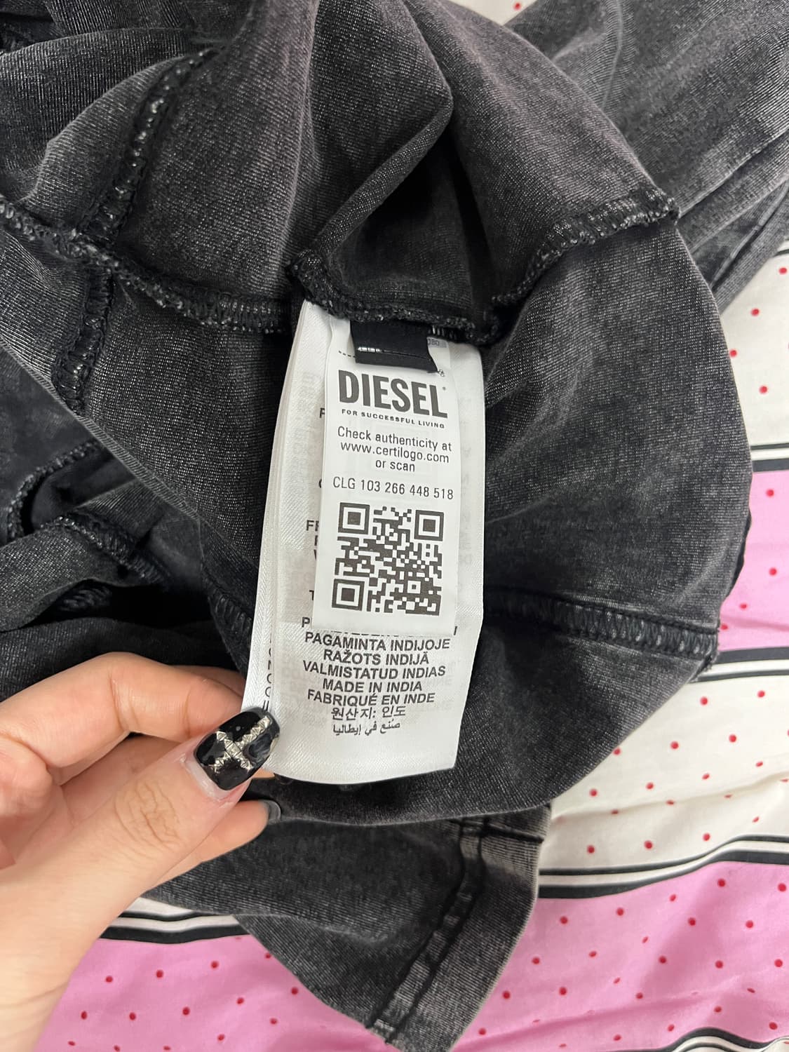 디젤 T-엘린 티셔츠 롱슬리브 블랙 상품이미지5