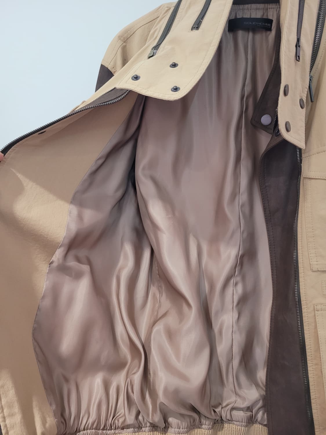 솔리드옴므 염소가죽 투톤 블루종 자켓 105사이즈 상품이미지6