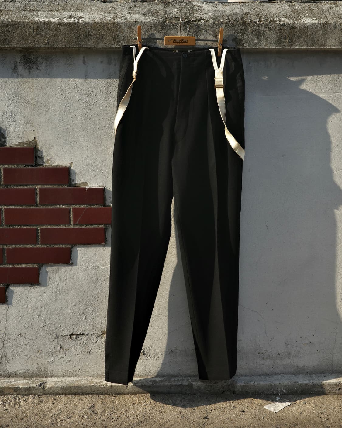 70s 빈티지 사이드 라인 턱시도 울 슬랙스 상품이미지1