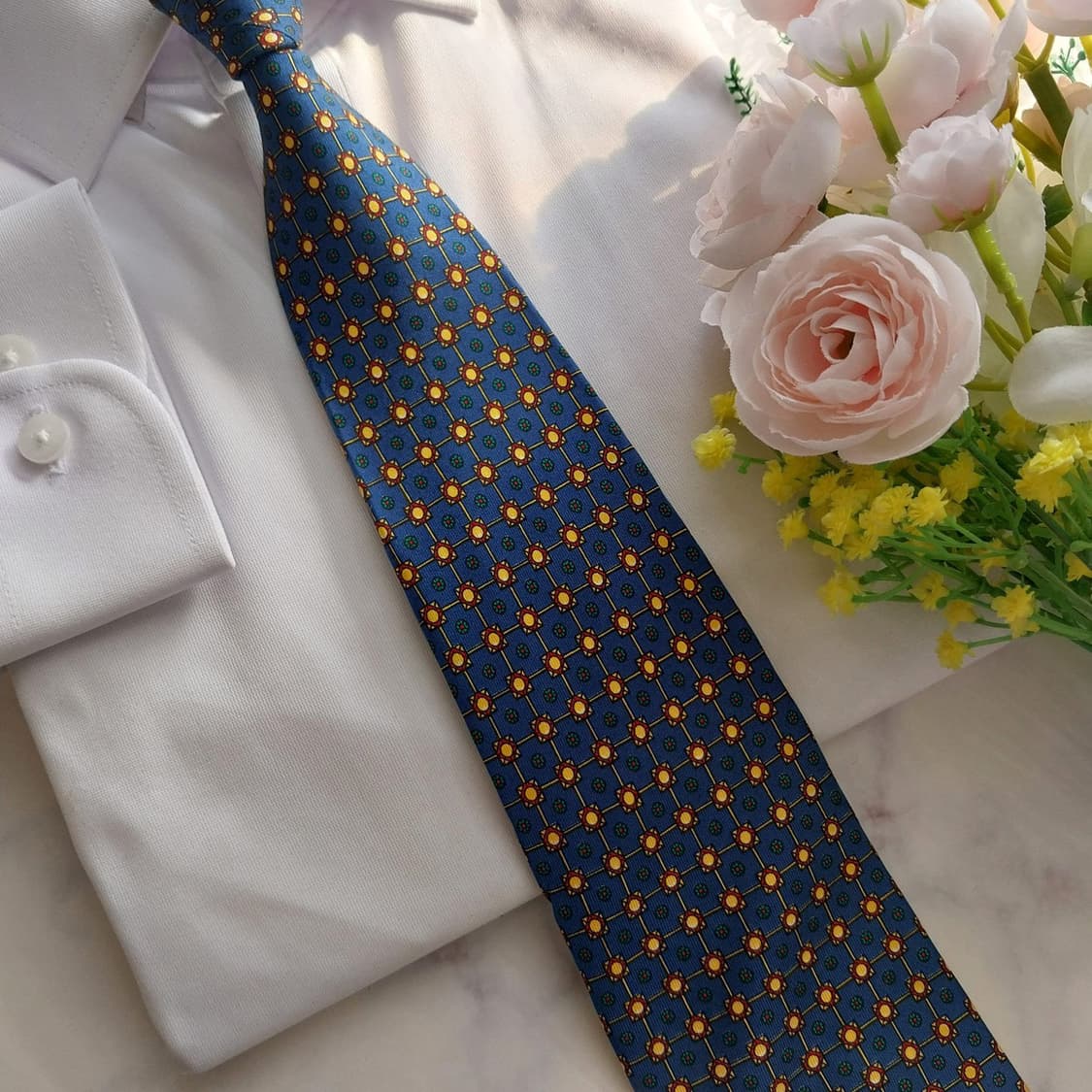 레오나르도 스트렐리 실크 블루 넥타이 9.8cm A+등급 K1283
 상품이미지8