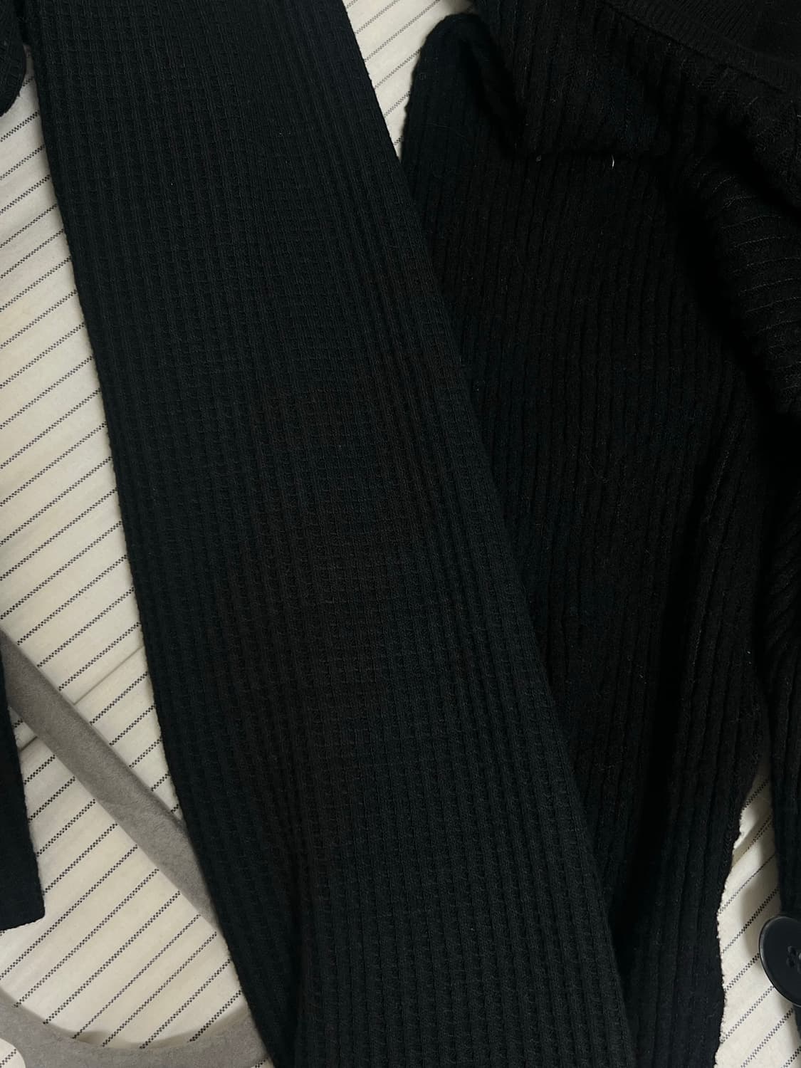 HALOMINIUM SLIM WAFFLE HOODIE_BLACK 상품이미지10