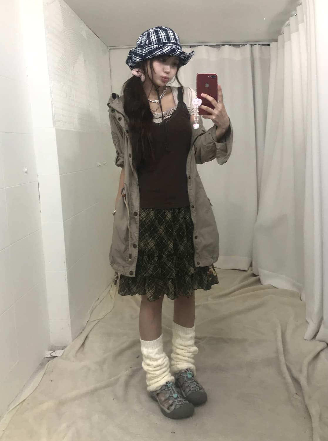 브라운 모카무스 모리 사파리 야상 코디세트 상품이미지2