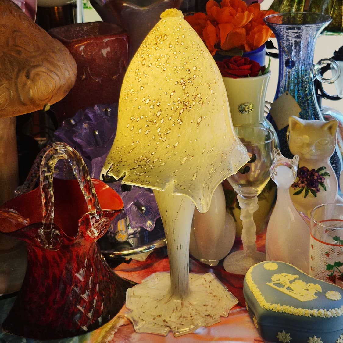 70s 프랑스 아트 핸드블로운 머쉬룸 물방울 스탠드 상품이미지8