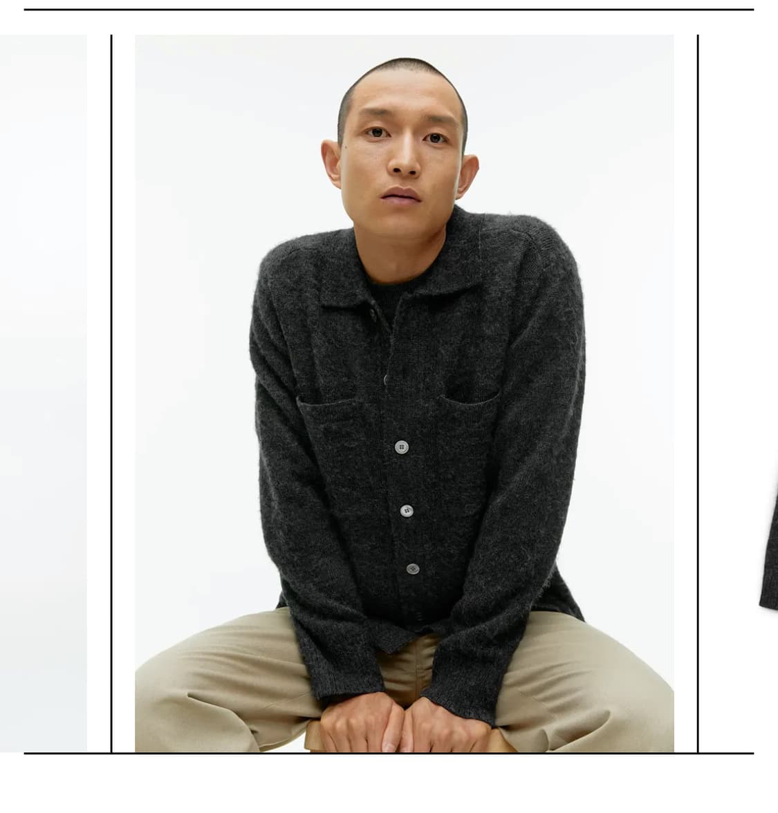 아르켓 울 셔츠 가디건 M 상품이미지8