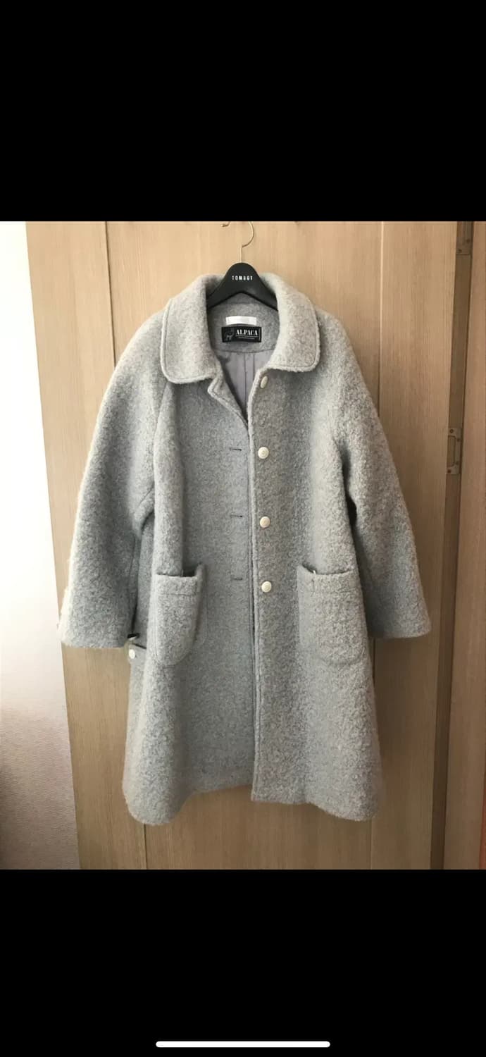 타낫 tannat 알파카 부클 롱코트 스카이블루 상품이미지2