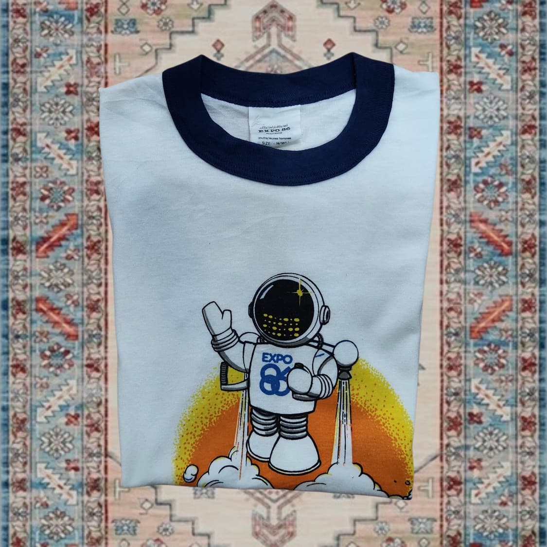 80s EXPO 86 스페이스맨 링거 티셔츠 (L) - 희귀템 상품이미지3