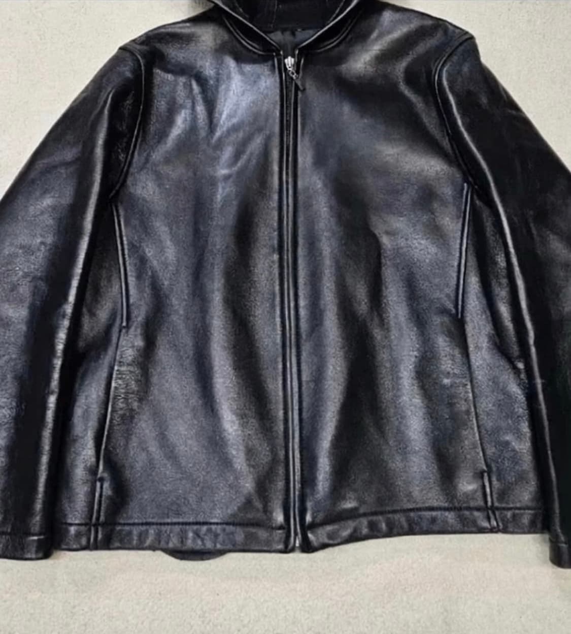 램스킨 후드 레더 가죽 자켓 상품이미지4