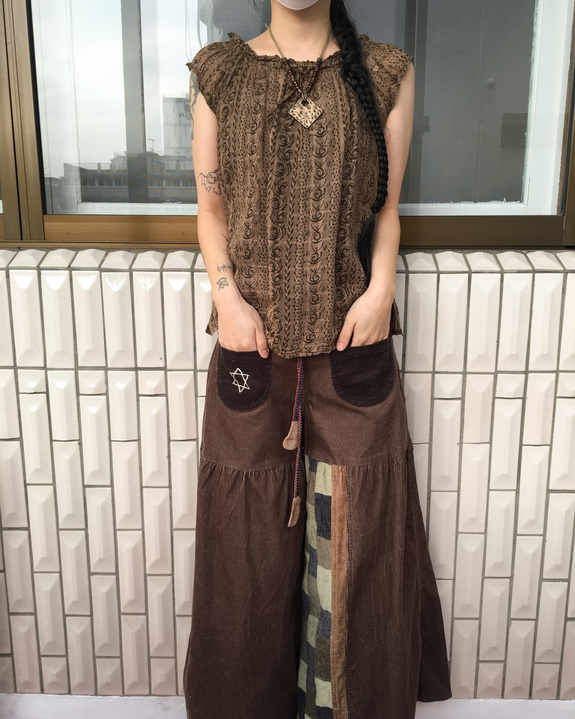 Ethnic pattern blouse 상품이미지1