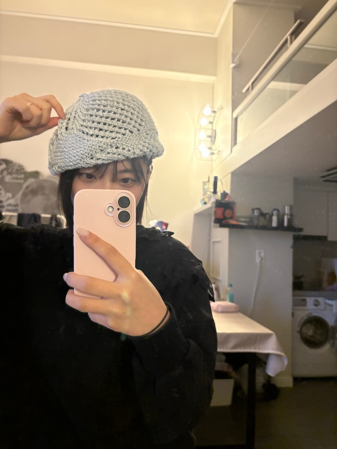 소라색 그물 베레모 상품이미지2