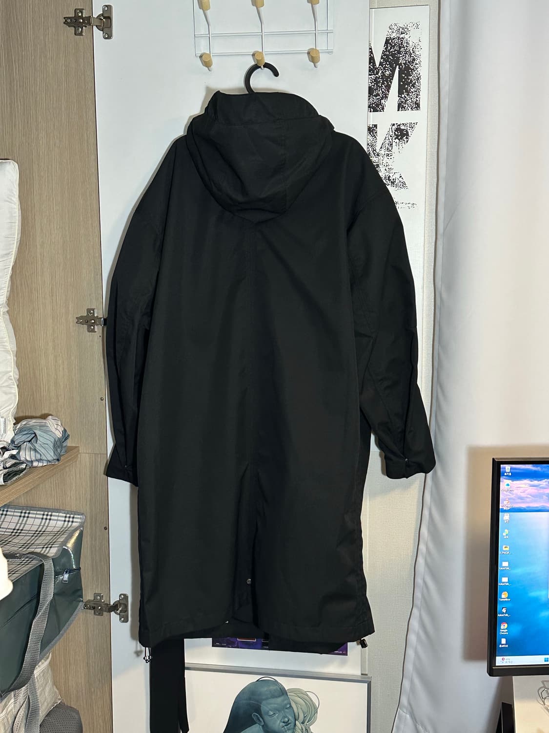 록히드마틴 더블 집 테크 파카 롱 바람막이 블랙 사이즈 1 상품이미지7