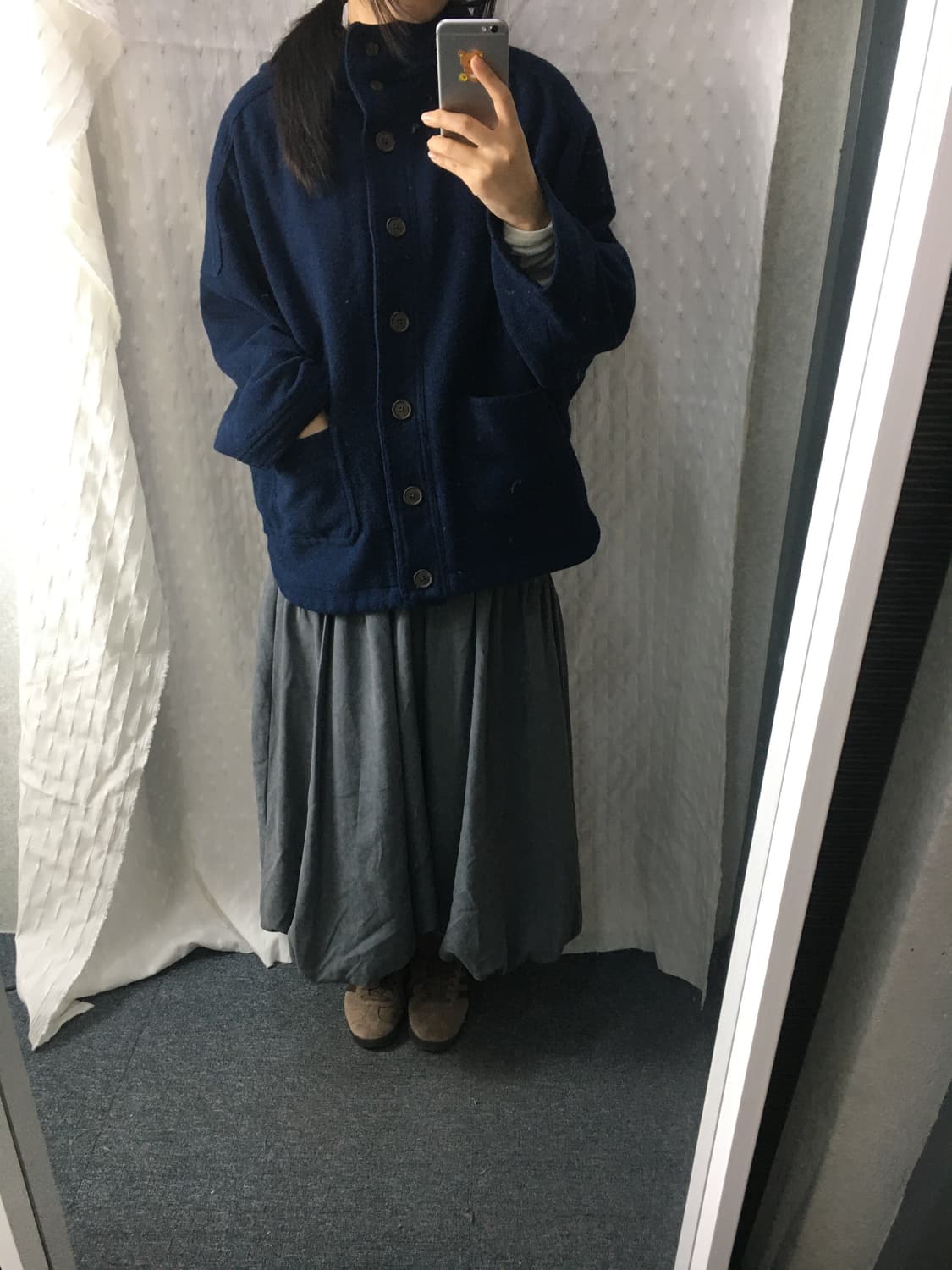 사만사모스 네이비 후드 코트 상품이미지3