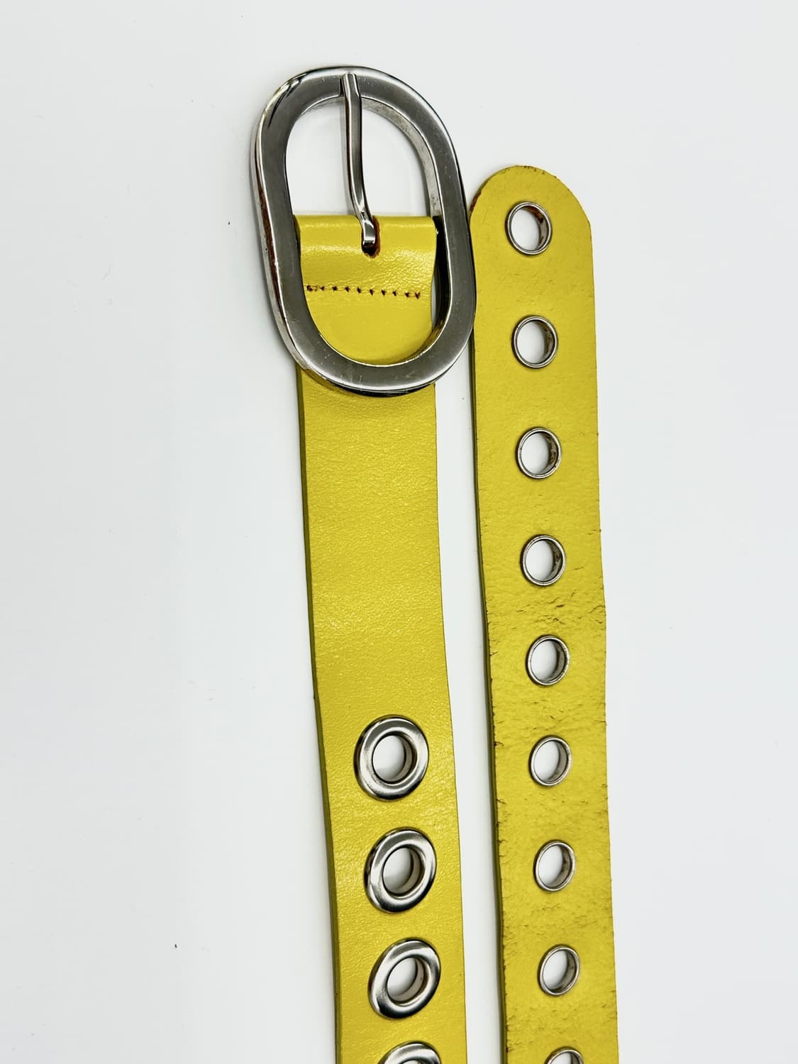 VIntage eyelet mustard belt 상품이미지5