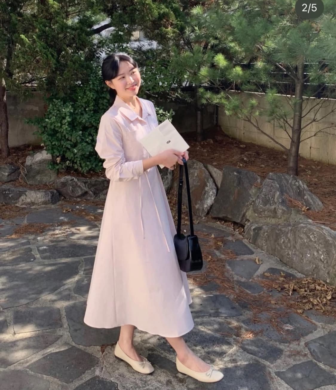 썸머어라운드 제작 셔츠 원피스 뮤트핑크 상품이미지2