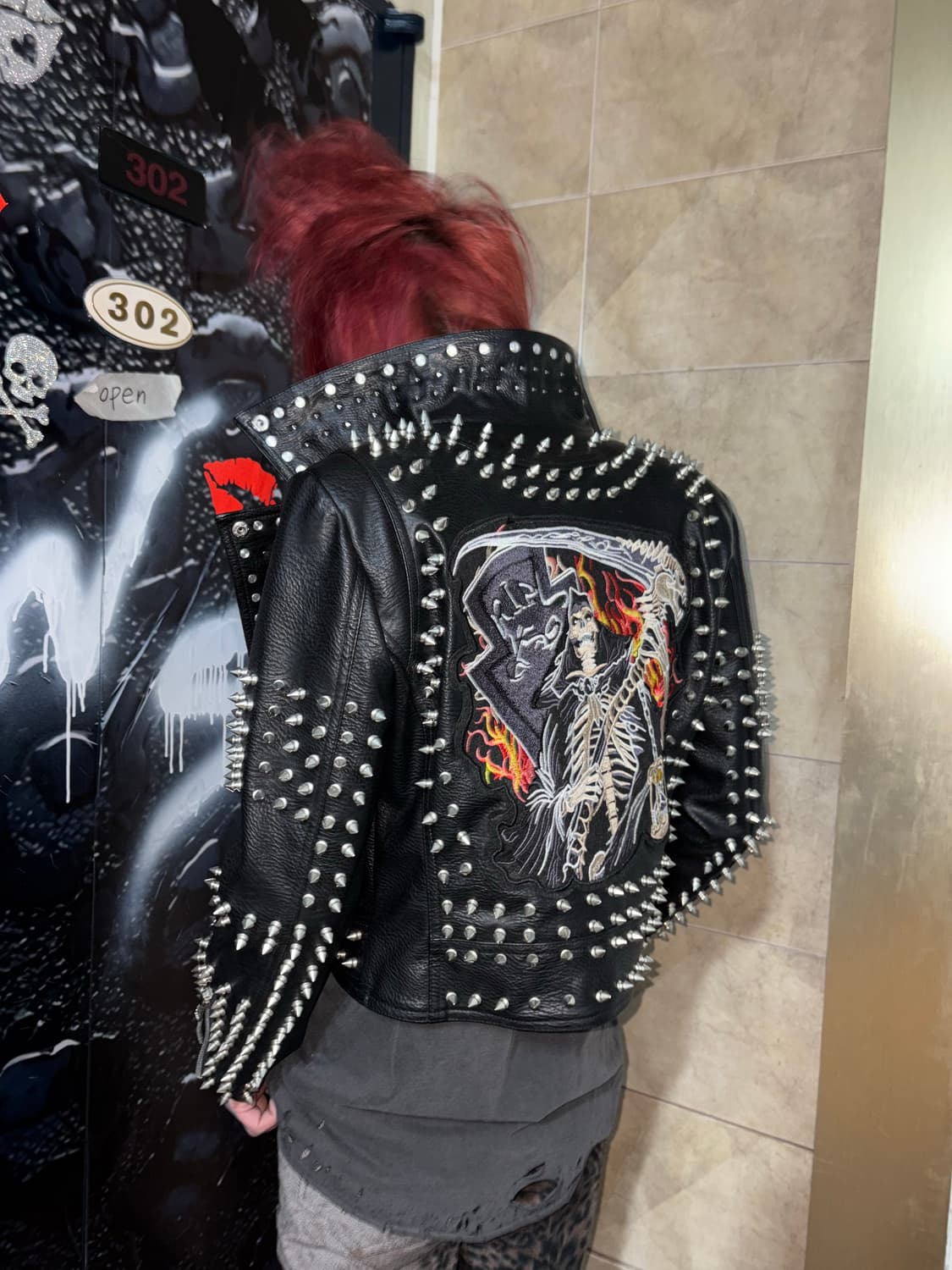 Iron Skull Studded Leather Jacket 상품이미지1