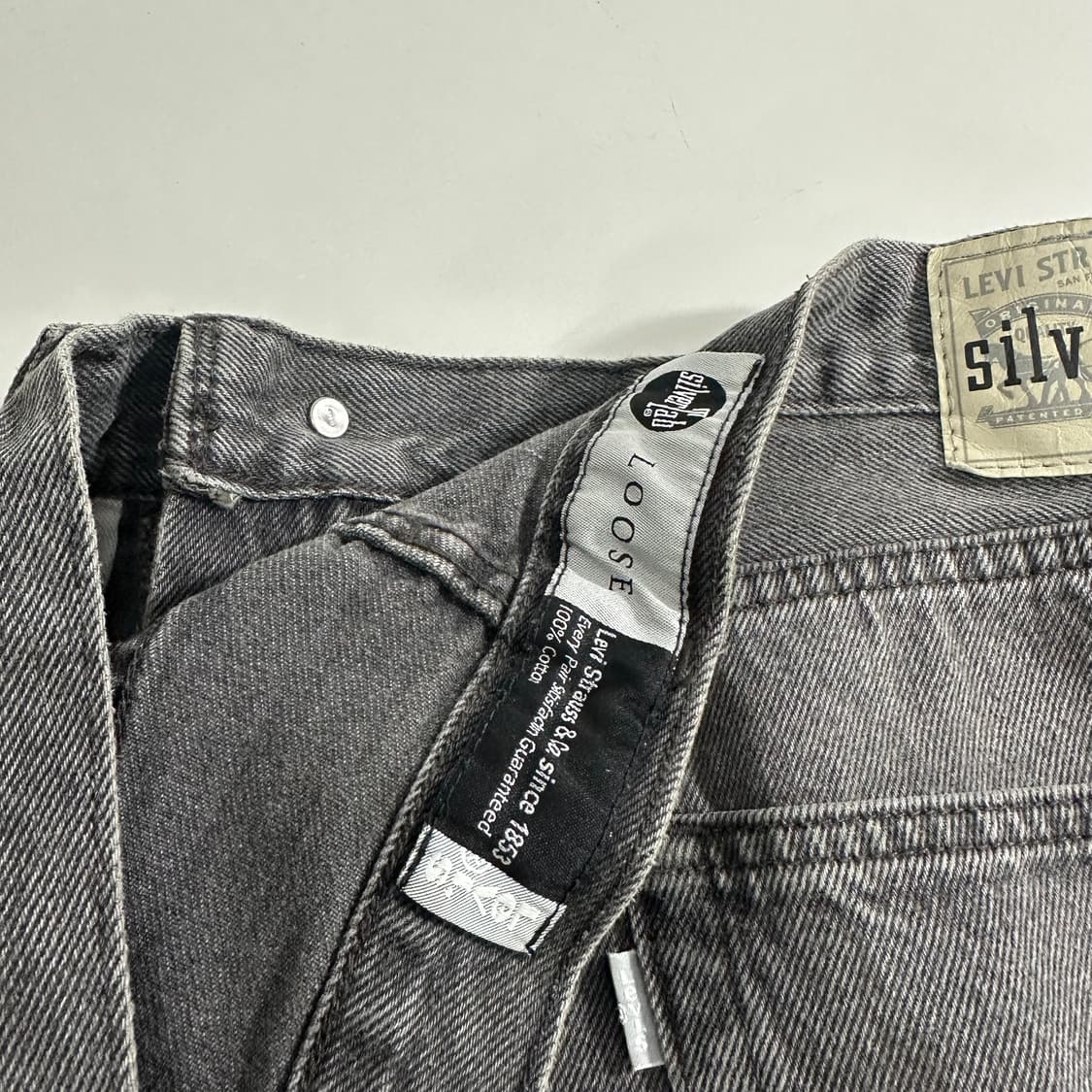 34 리바이스 실버탭 루즈핏 흑청 데님팬츠 상품이미지3
