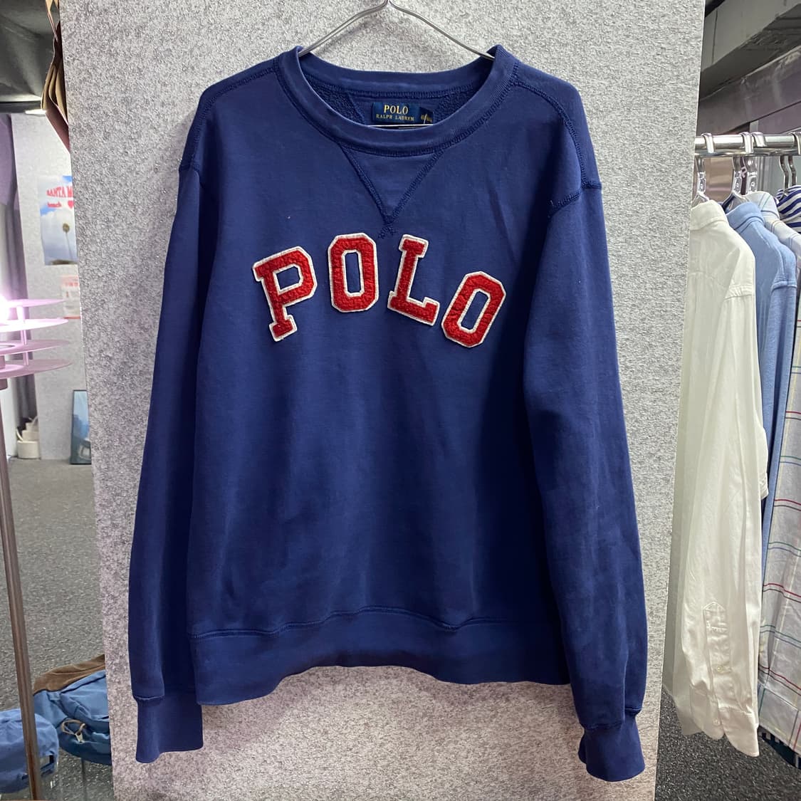 폴로 랄프로렌 빅이니셜 쉐르파로고 네이비 스웻 B4586 상품이미지2