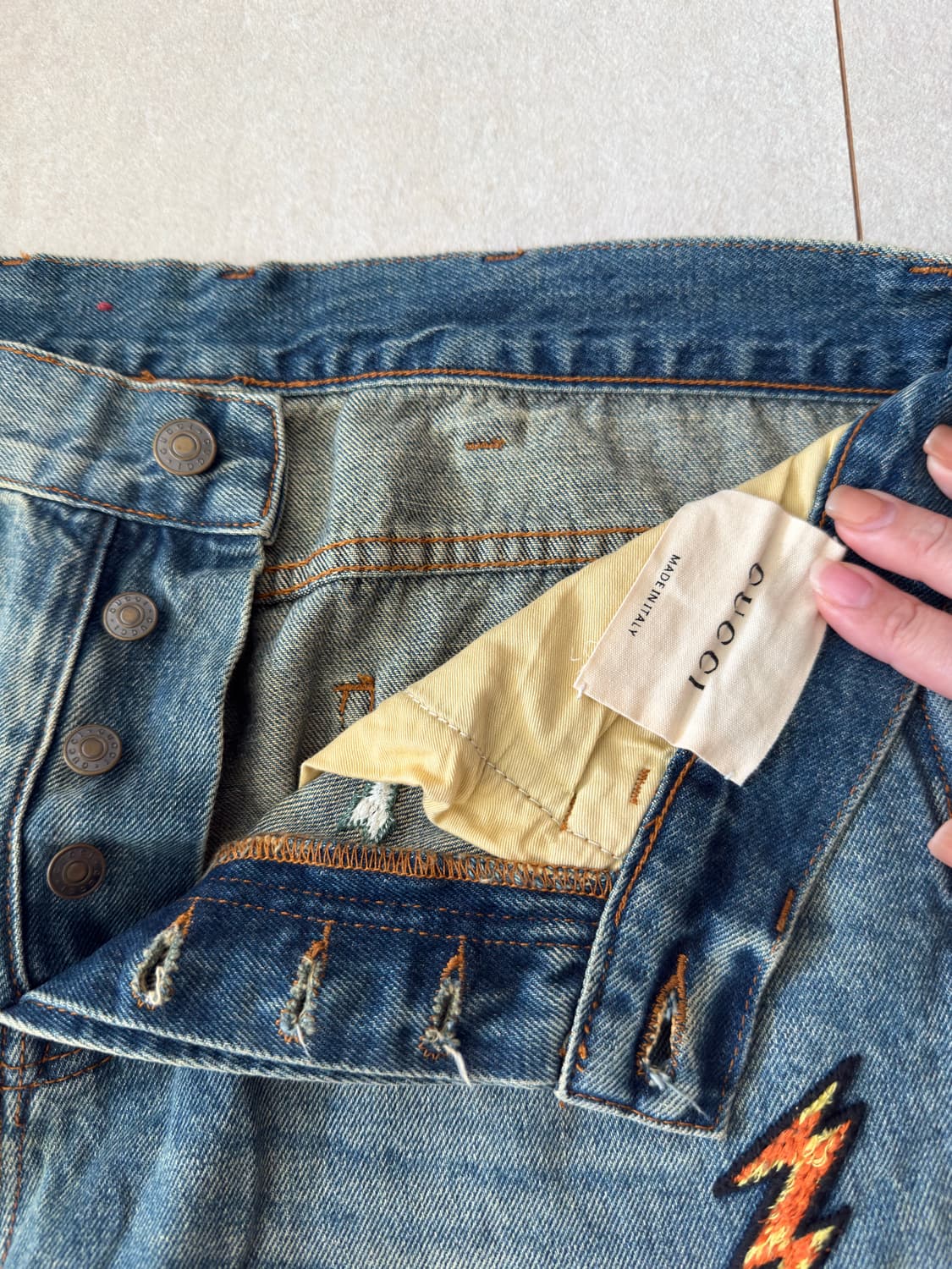 Gucci 멀티자수 워싱 남성 데님 팬츠 청바지 상품이미지3