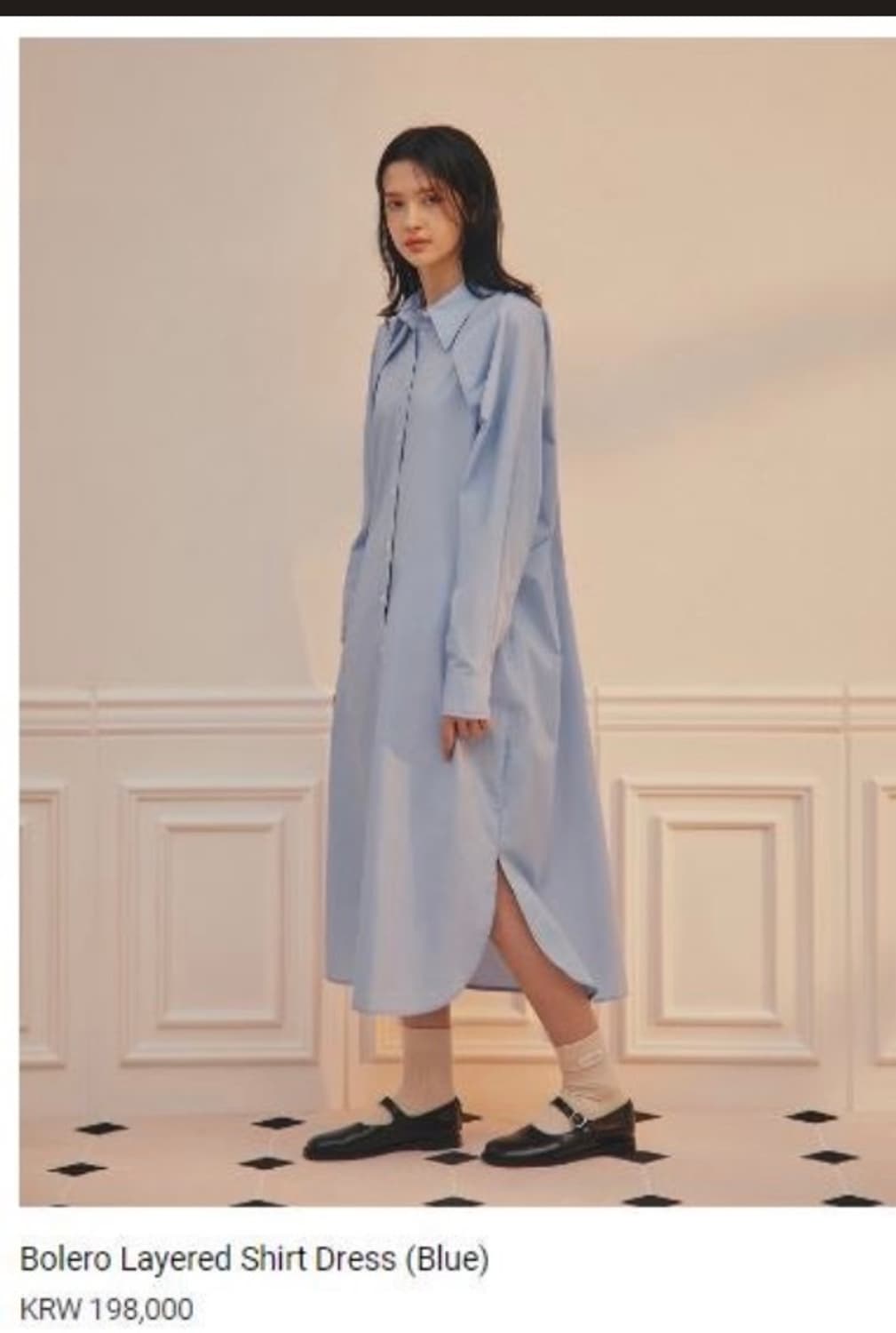 아비에무아 볼레로 레이어드 셔츠 원피스 블루 1회착 상품이미지1