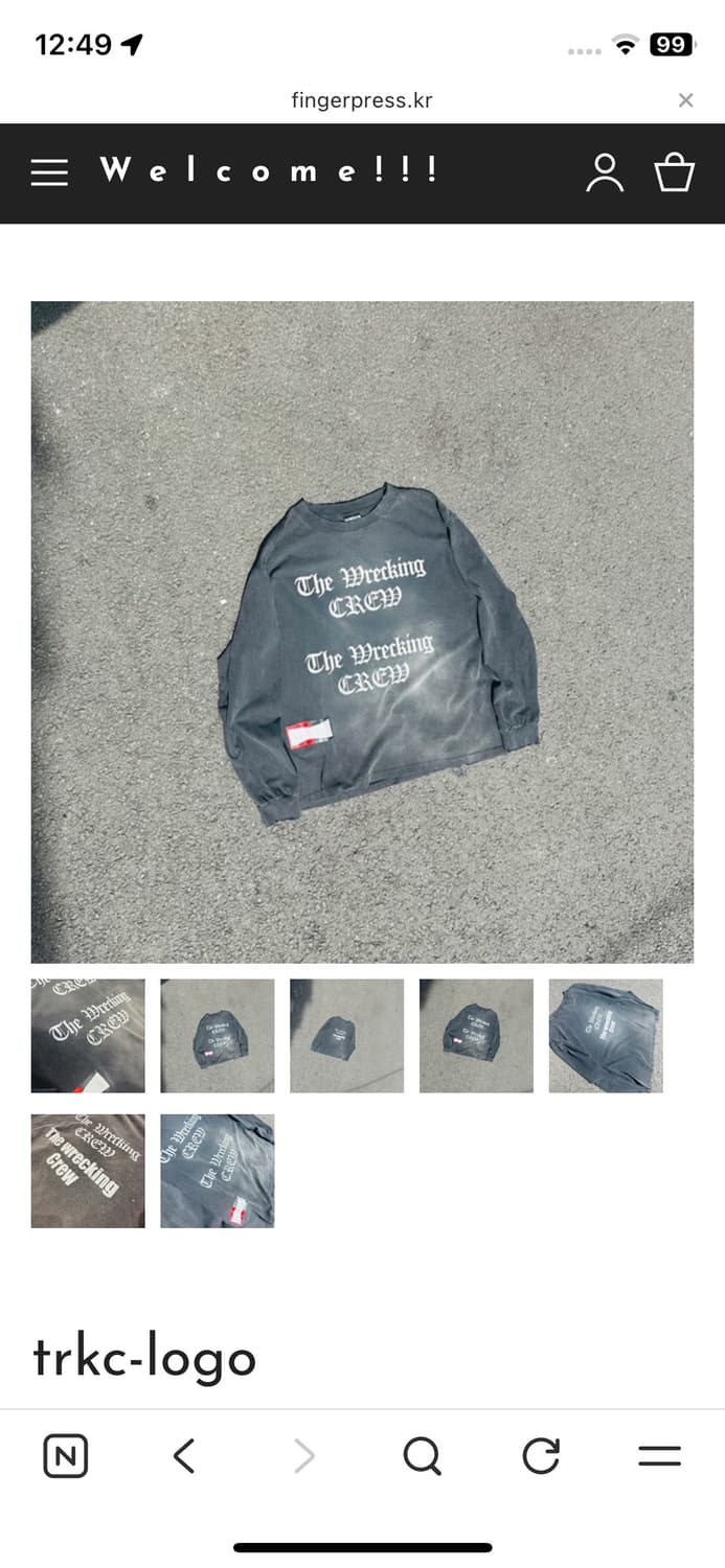 도넛리벤지 핑거프레스 롱슬리브 긴팔 티셔츠 1사이즈 상품이미지1