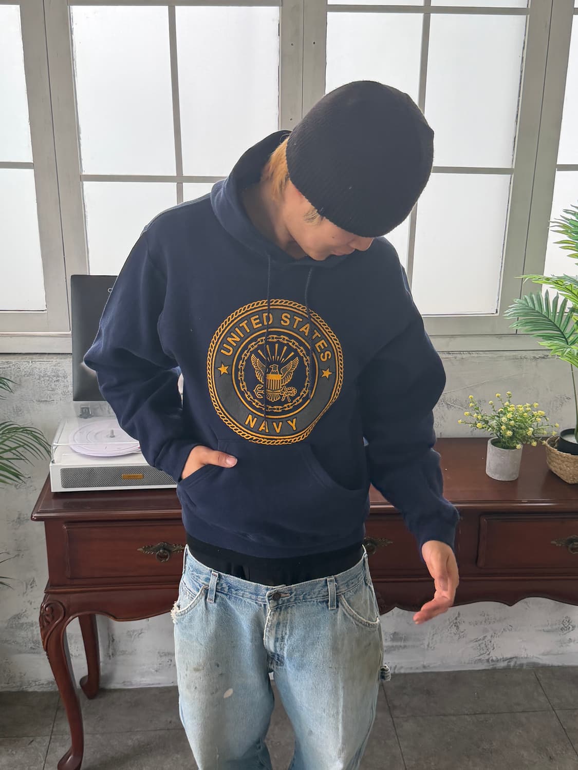 MADE IN USA 🇺🇸 NAVY 후드티 상품이미지4