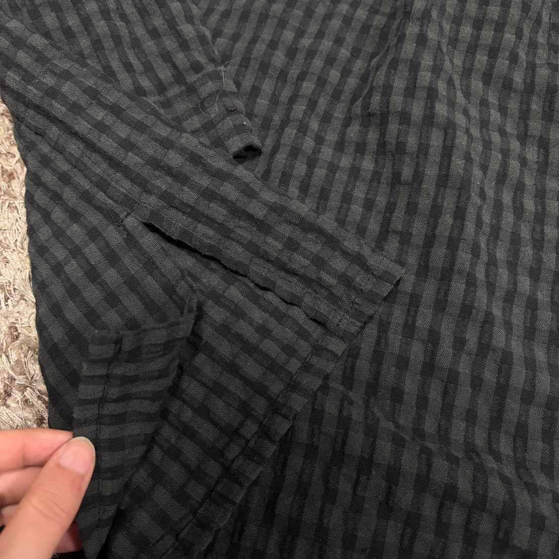 M 라퍼지스토어 먹색 체크셔츠 상품이미지3