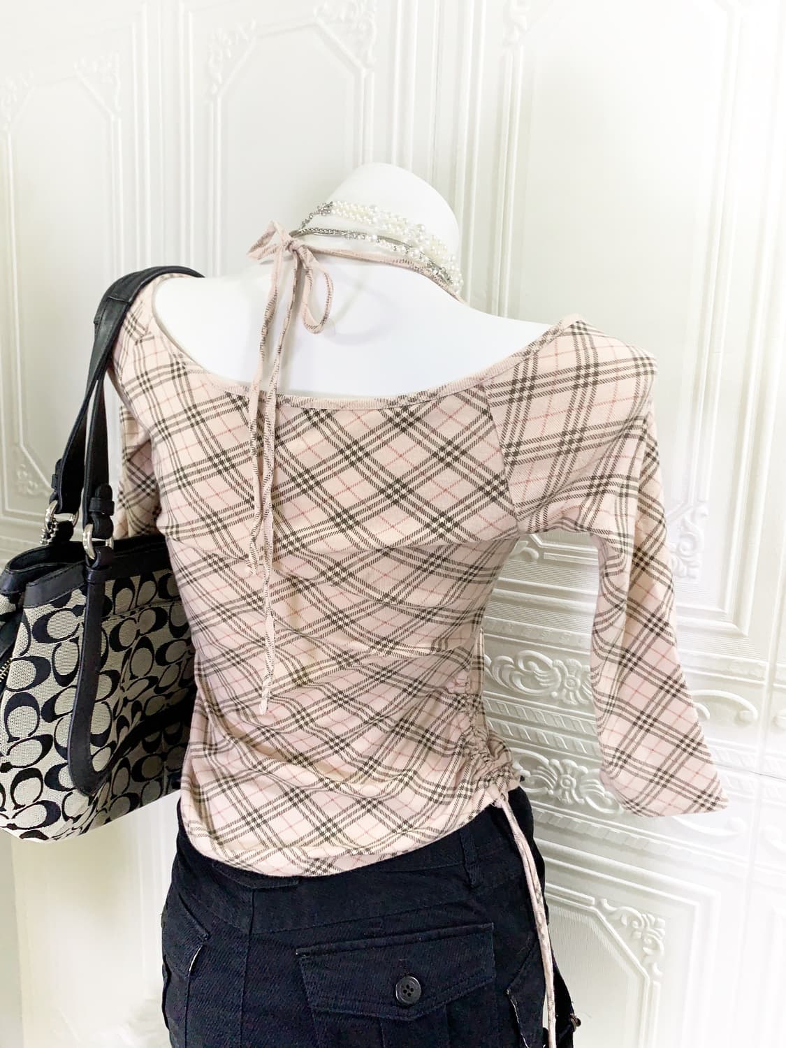 Burberry blue label nova check sleeve 상품이미지2