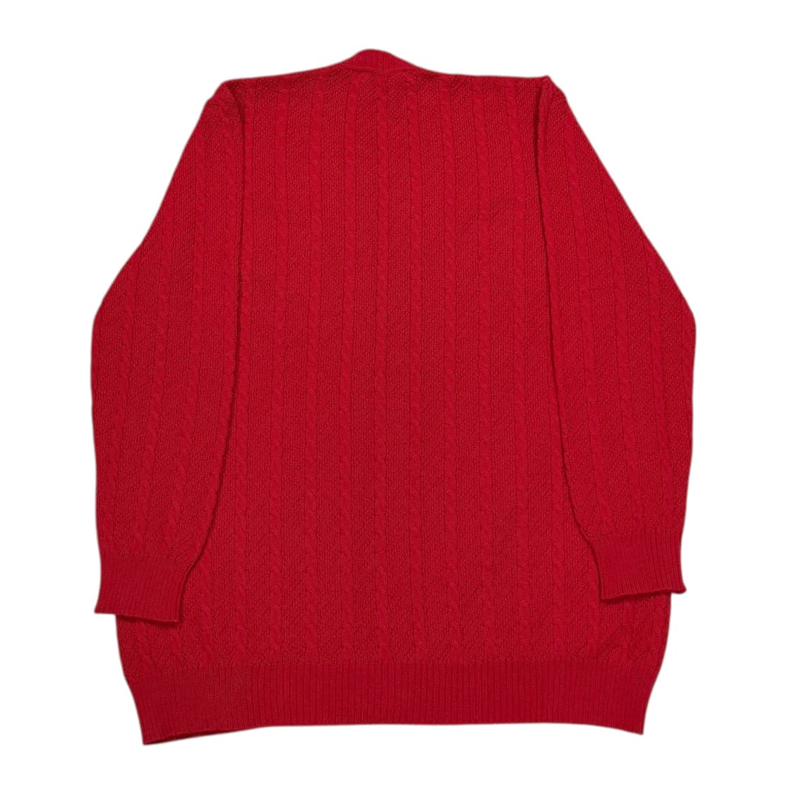 셀린느 빈티지 금장 버튼 케이블 니트 가디건 레드 L 상품이미지3