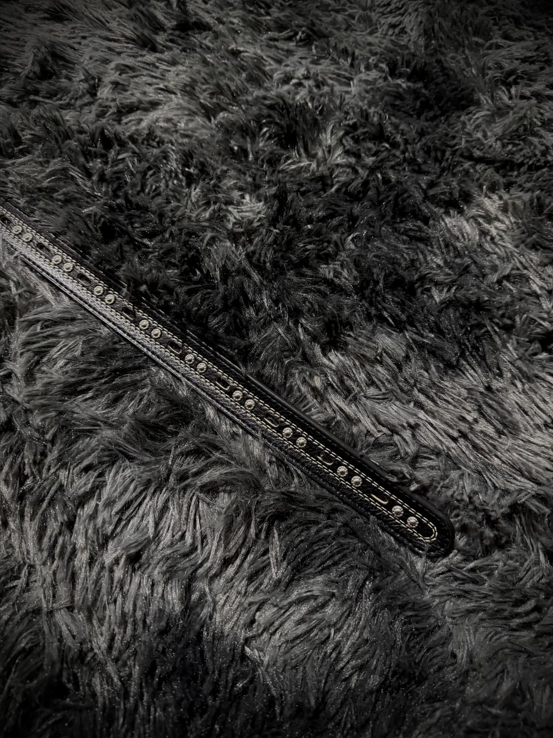 흰색 스티치 금색 스터드 얇은 가죽 벨트  상품이미지2