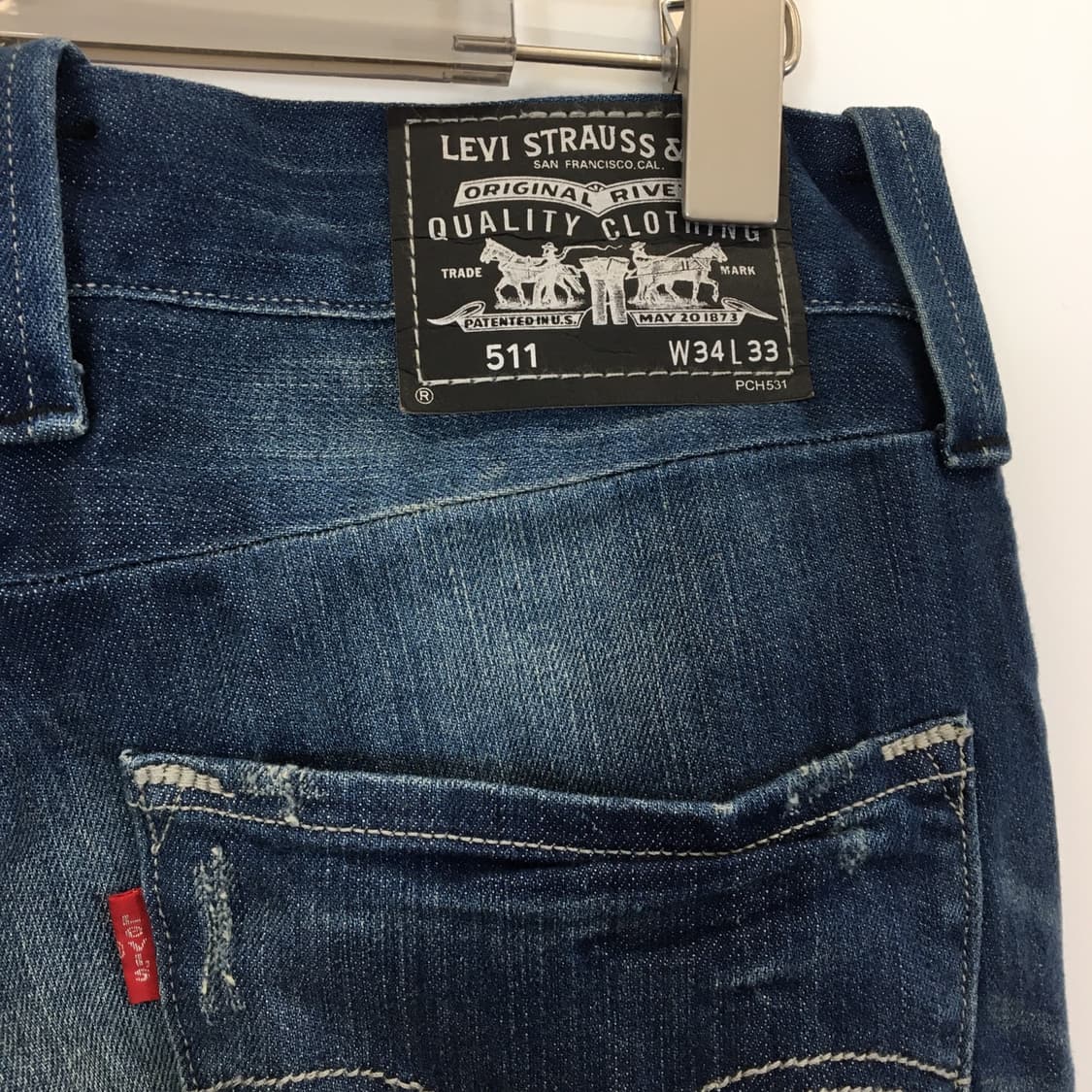 리바이스 511 블랙탭 미디엄블루 오리지널 데님진 33 인치  상품이미지4