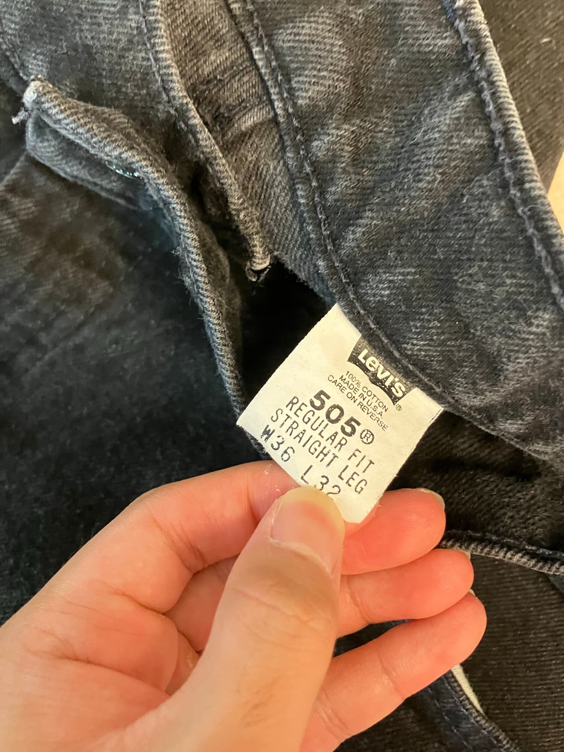 90s Levi’s black 505 orange tab (USA) 상품이미지4