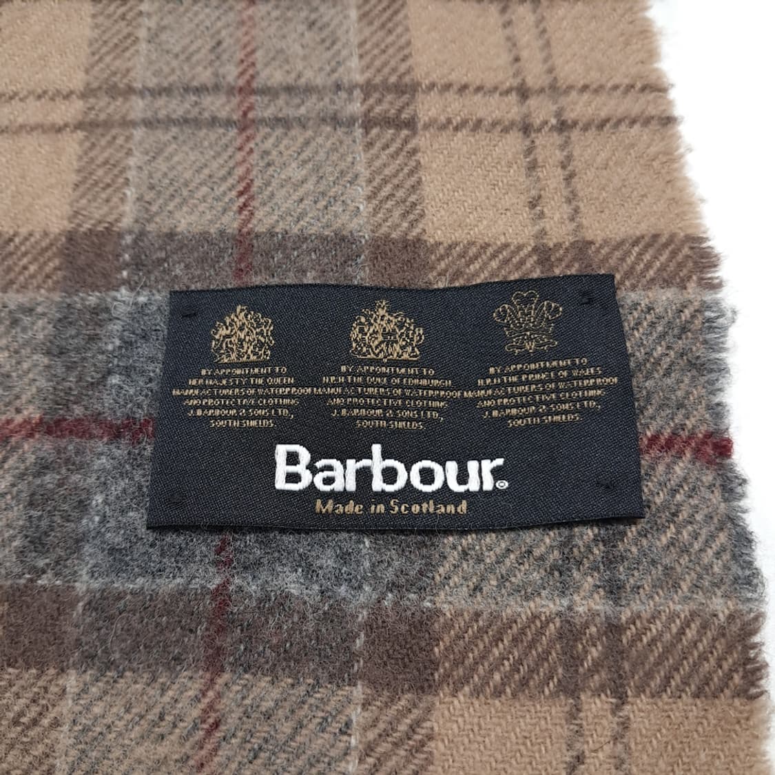 MX620 바버 90s 스코틀랜드판 램스울 클래식타탄 베이지 머플러 목 상품이미지5