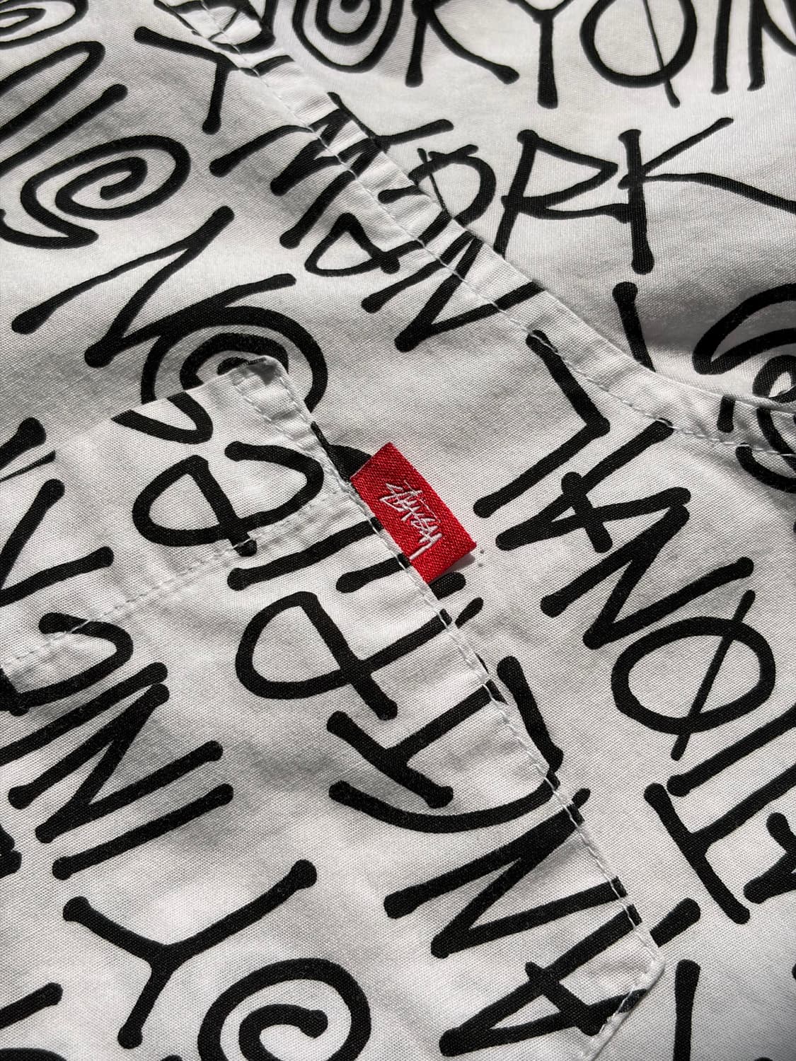 00s 올드 스투시 stussy 레터링 패턴 셔츠 M (103) 상품이미지3