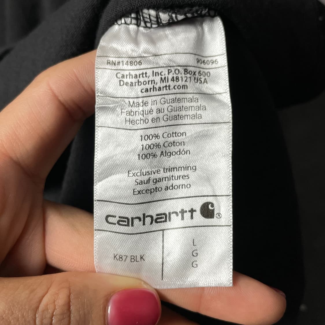 CARHARTT 칼하트K87 빈티지 블랙 포켓 반팔 티셔츠 A01037 상품이미지10