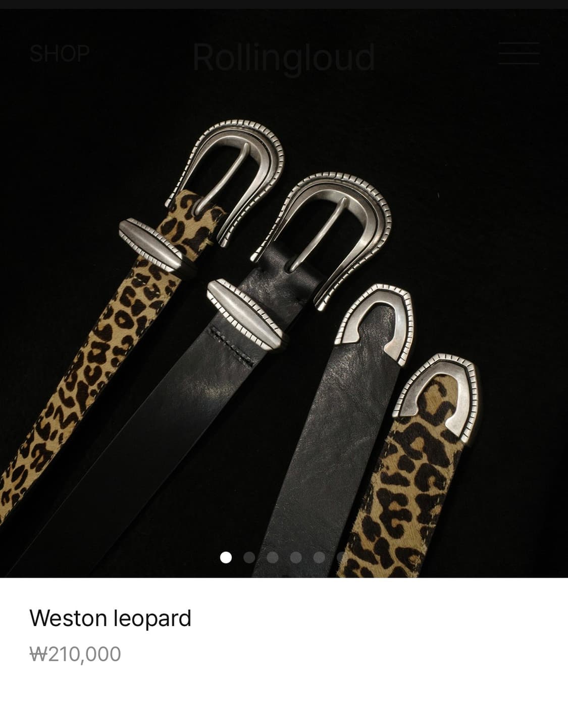 롤링라우드 레오파드 벨트 34사이즈 상품이미지1