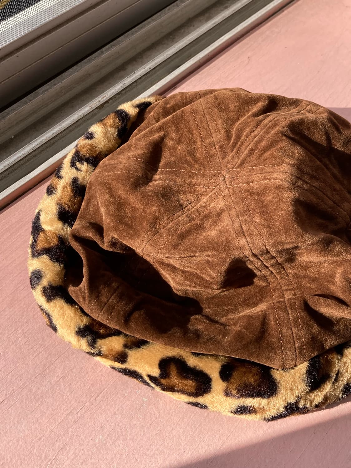 레오파드 벨벳 털모자 상품이미지2