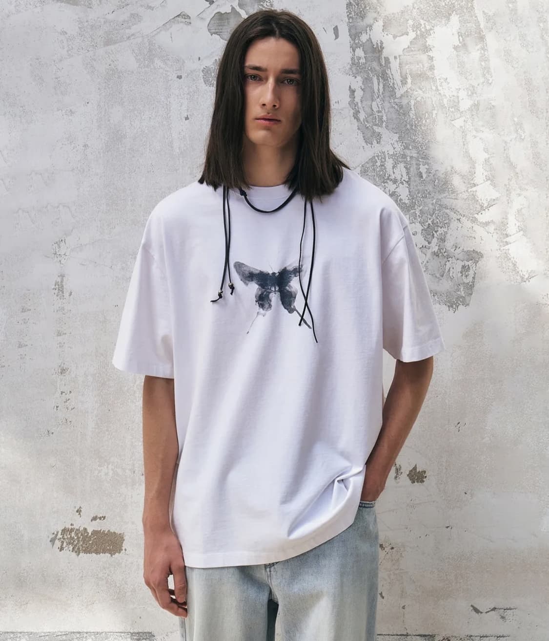 인사일런스 버터플라이 티셔츠 L (White) 상품이미지1