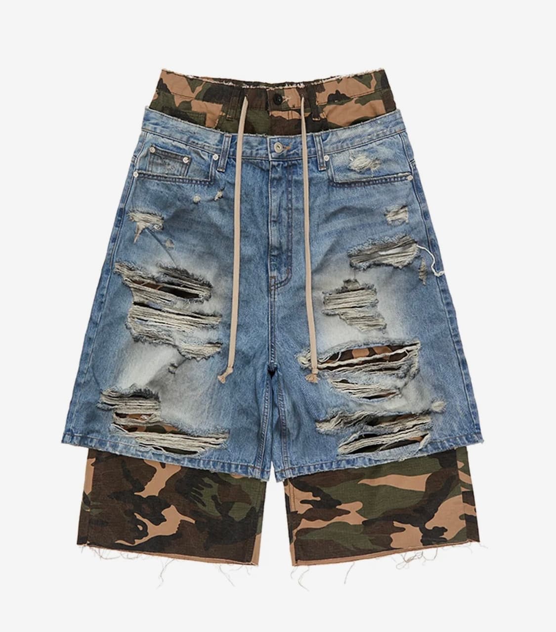 선데이오프클럽 레이어드 카모 버뮤다 팬츠  상품이미지1