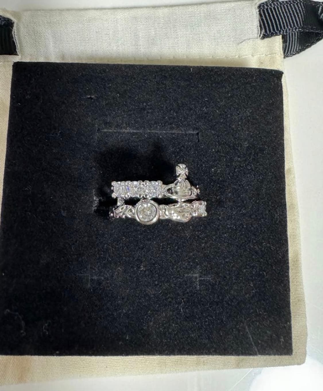 비비안웨스트우드 아카이브 크리스탈 실버 orb링 반지 상품이미지3