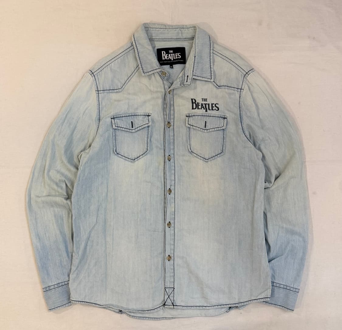 국내유일) 빈티지 비틀즈 백프린팅 데님셔츠 상품이미지4