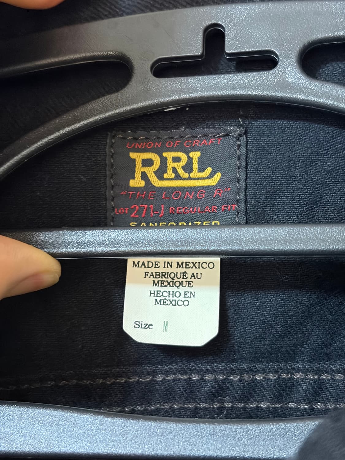 RRL 블랙 데님 트러커 새거 M 상품이미지5