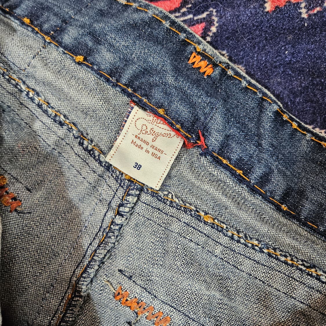 트루릴리젼 로건 슈퍼티 오랜지 스티치 데님팬츠  상품이미지7