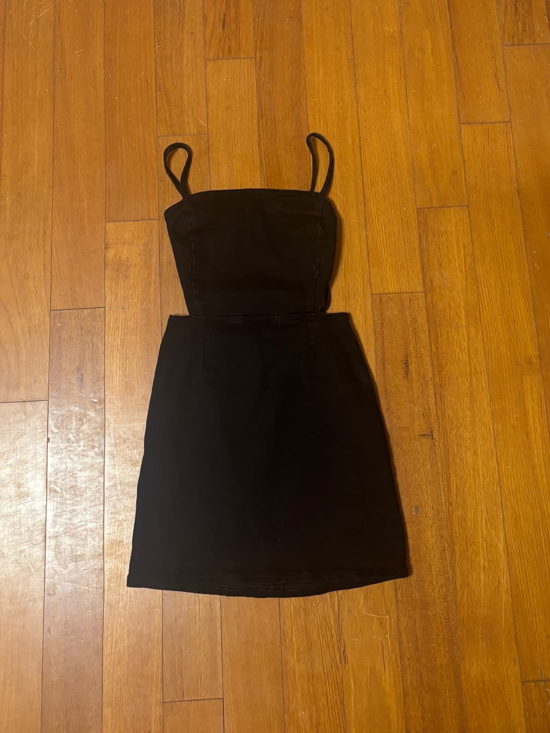 리포메이션 블랙 데님 미니원피스 상품이미지4