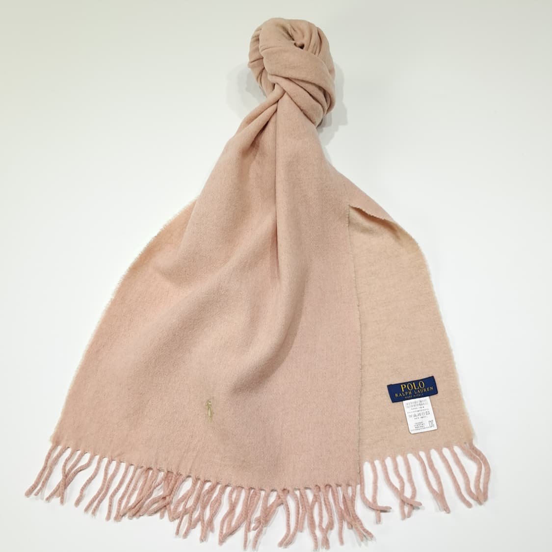 MX614 폴로 00s 이태리판 울 솔리드 라이트핑크 머플러 목도리 상품이미지2