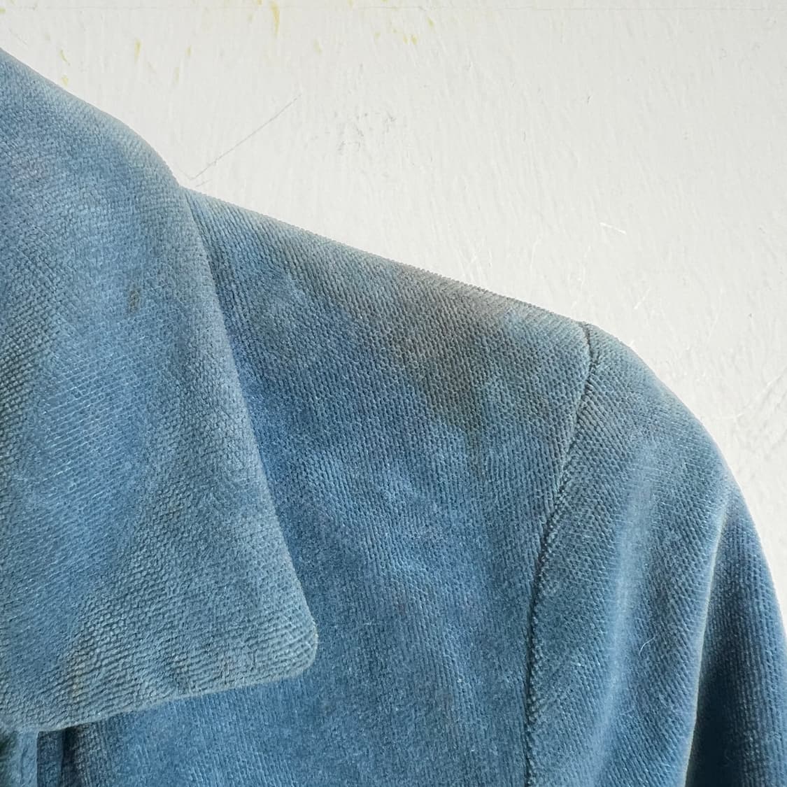 발렌시아가 빈티지 블루 벨벳 크롭 자켓 38 상품이미지9